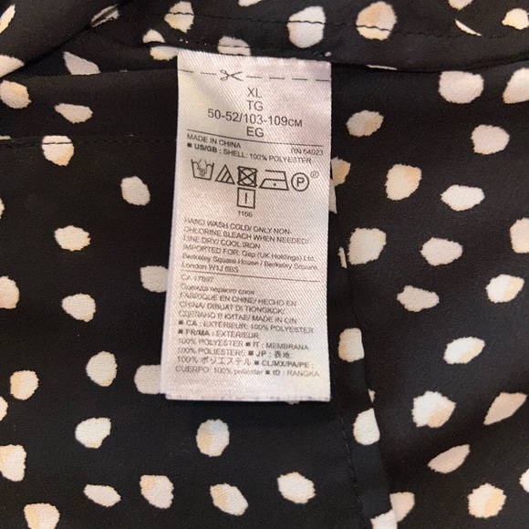 Vintage Banana Republic Blouse polka dot black white size XL - Picture 5 of 13